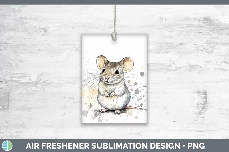Watercolor Splash Farm Mouse Air Freshener Sublimation Car F