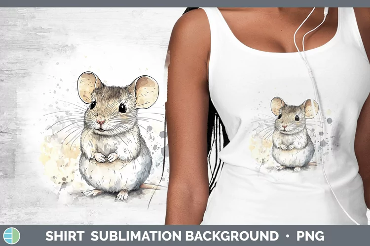 Watercolor Splash Farm Mouse Shirt Sublimation Sublimation B