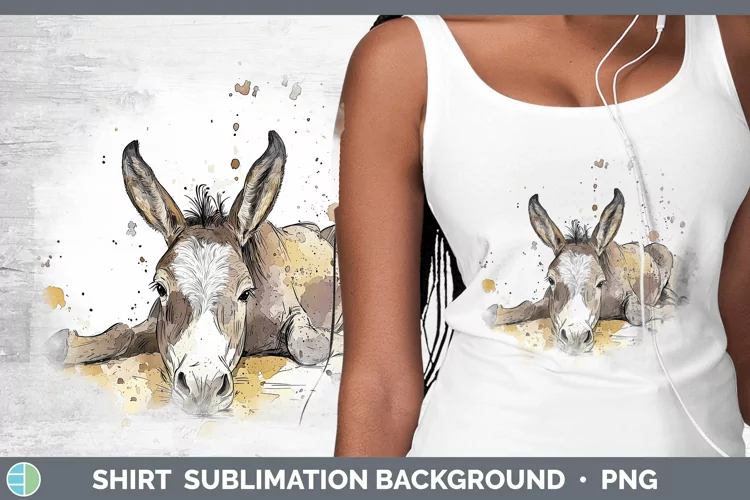 Watercolor Splash Farm Mule Shirt Sublimation Sublimation Ba