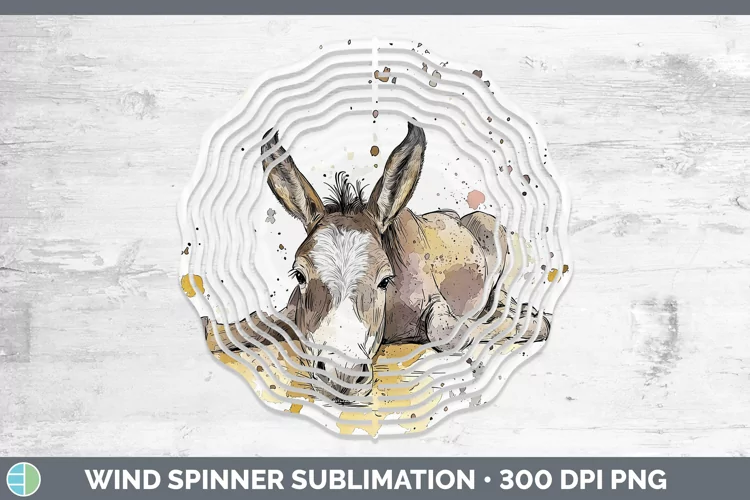 Watercolor Splash Farm Mule Wind Spinner Sublimation Spinner
