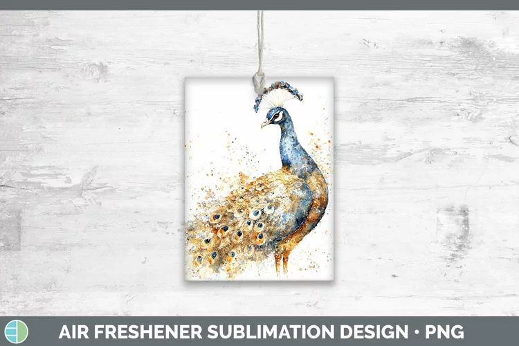 Watercolor Splash Farm Peacock Air Freshener Sublimation Car