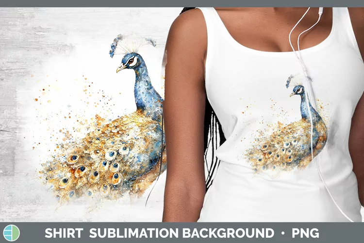 Watercolor Splash Farm Peacock Shirt Sublimation Sublimation