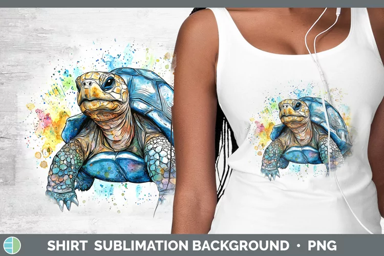 Watercolor Splash Farm Tortoise Shirt Sublimation Sublimatio
