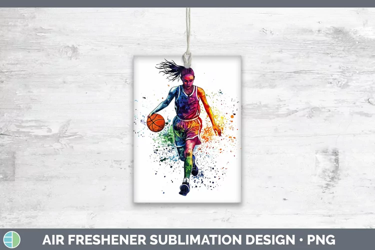 Watercolor Splash Female Basketball Air Freshener Sublimatio