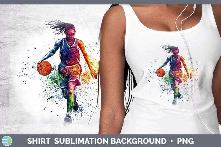 Watercolor Splash Female Basketball Shirt Sublimation Sublim