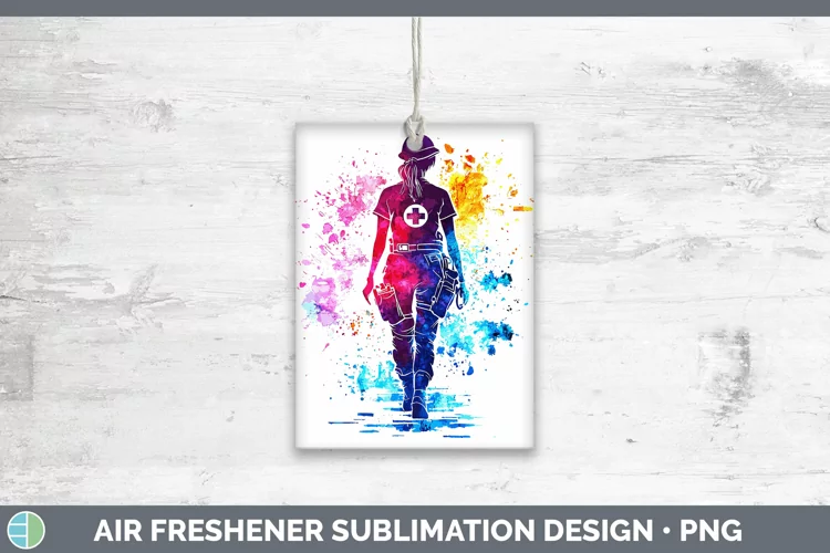 Watercolor Splash Female EMT Air Freshener Sublimation Car F