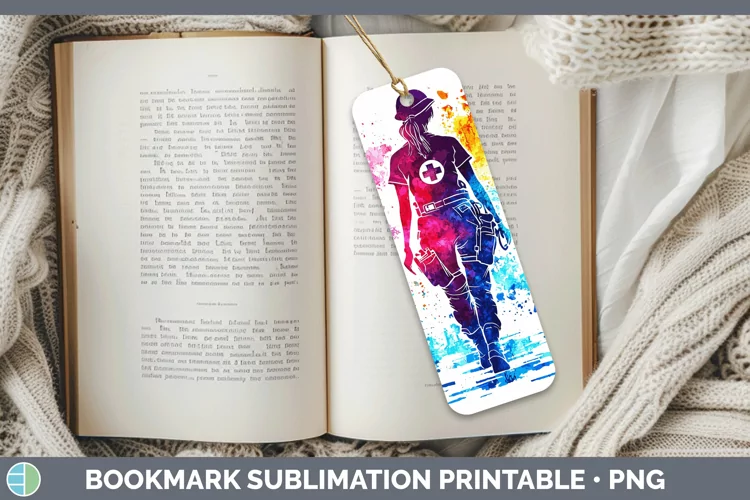 Watercolor Splash Female EMT Bookmark Sublimation Printable