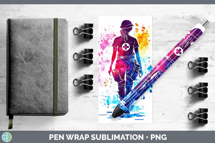 GorgeousWatercolor Splash Pen Wrap design.
