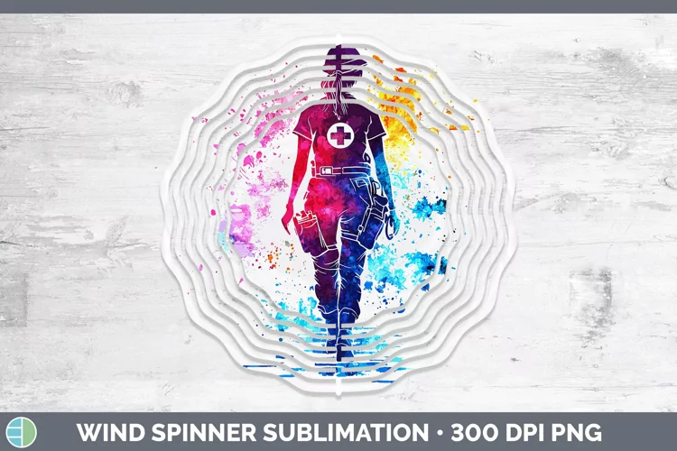 Watercolor Splash Female EMT Wind Spinner Sublimation Spinne