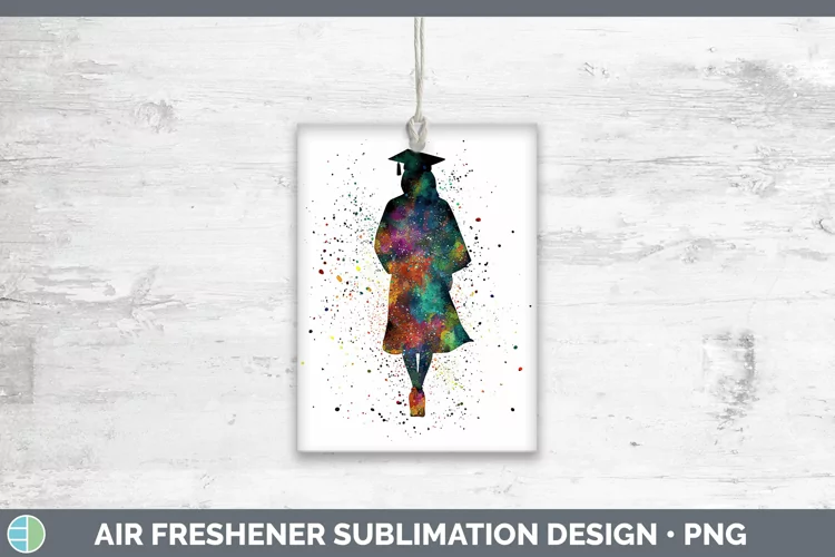 Watercolor Splash Female Graduate Air Freshener Sublimation