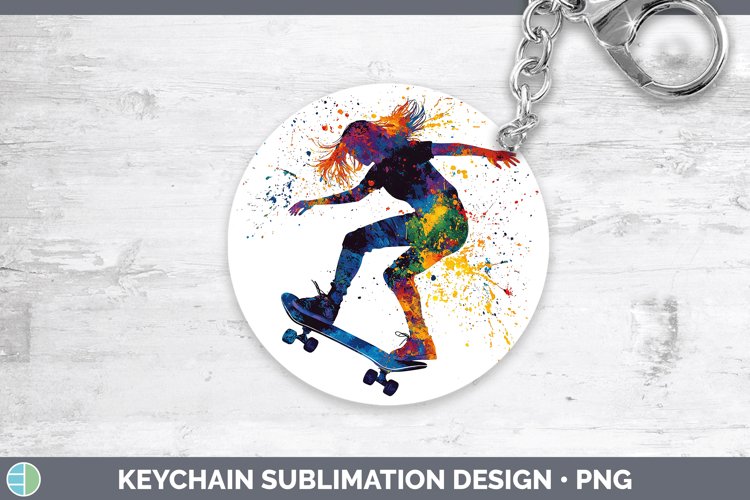 GorgeousWatercolor Splash Keychain design.