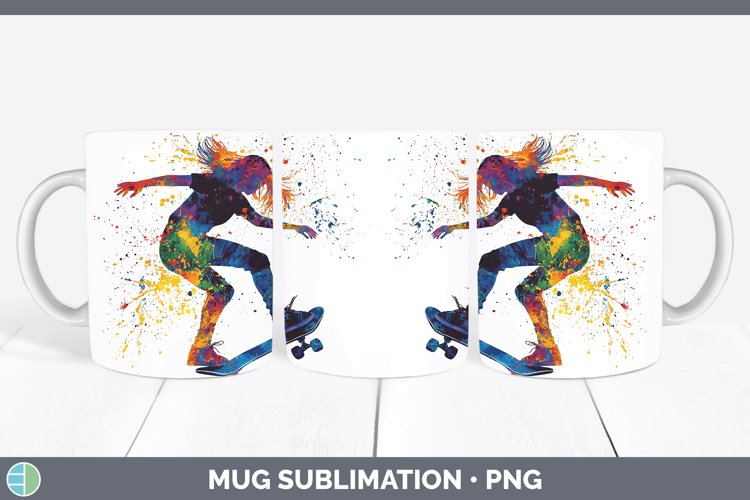 GorgeousWatercolor Splash Mug Wrap design.