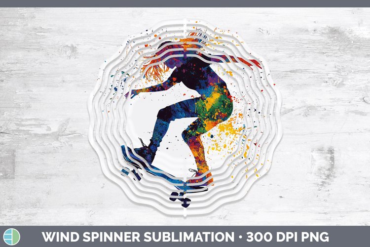 GorgeousWatercolor Splash Wind Spinner design.