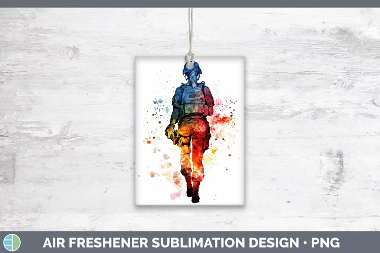 Watercolor Splash Female Soldier Air Freshener Sublimation C