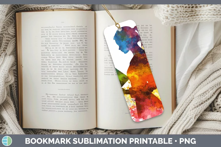 Watercolor Splash Female Teacher Bookmark Sublimation Printa