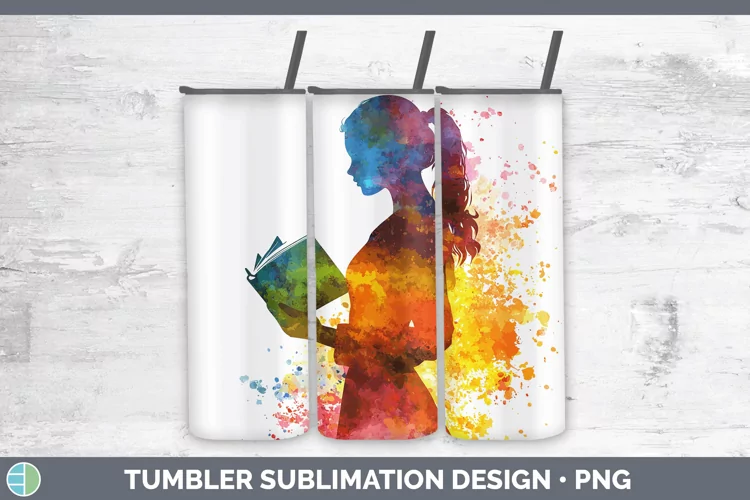 Watercolor Splash Female Teacher Tumbler Sublimation 20 oz S