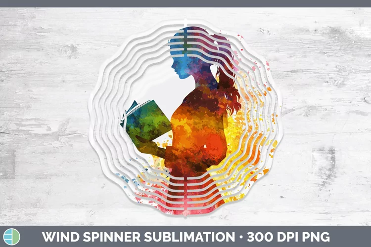 Watercolor Splash Female Teacher Wind Spinner Sublimation Sp
