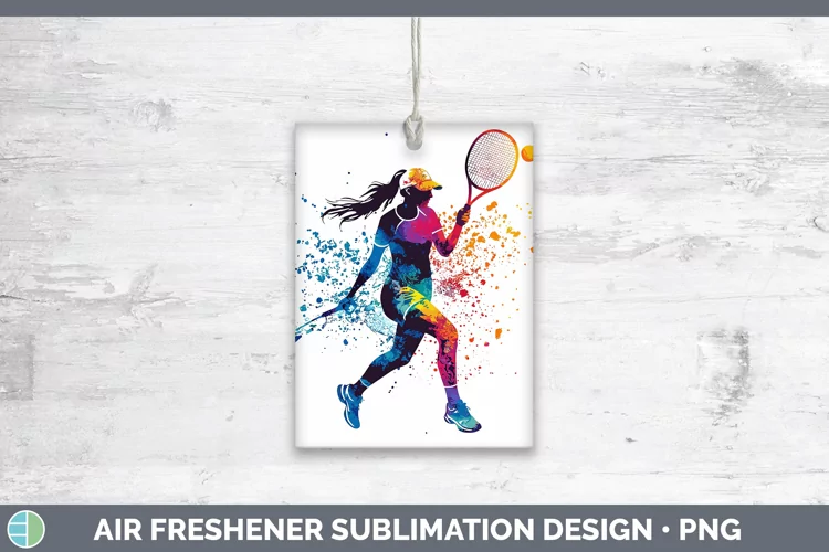 Watercolor Splash Female Tennis Air Freshener Sublimation Ca