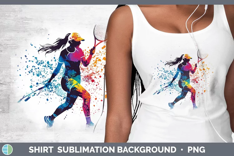 Watercolor Splash Female Tennis Shirt Sublimation Sublimatio