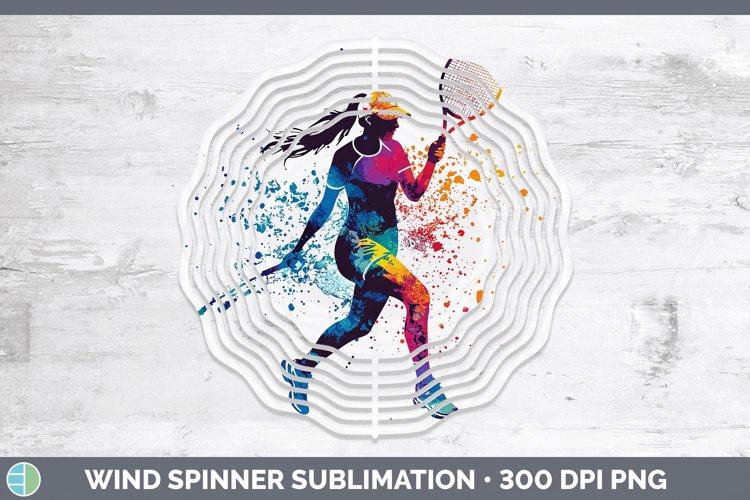 Watercolor Splash Female Tennis Wind Spinner Sublimation Spi
