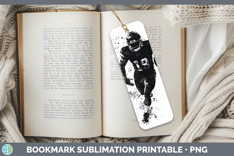Watercolor Splash Football Bookmark Sublimation Printable De