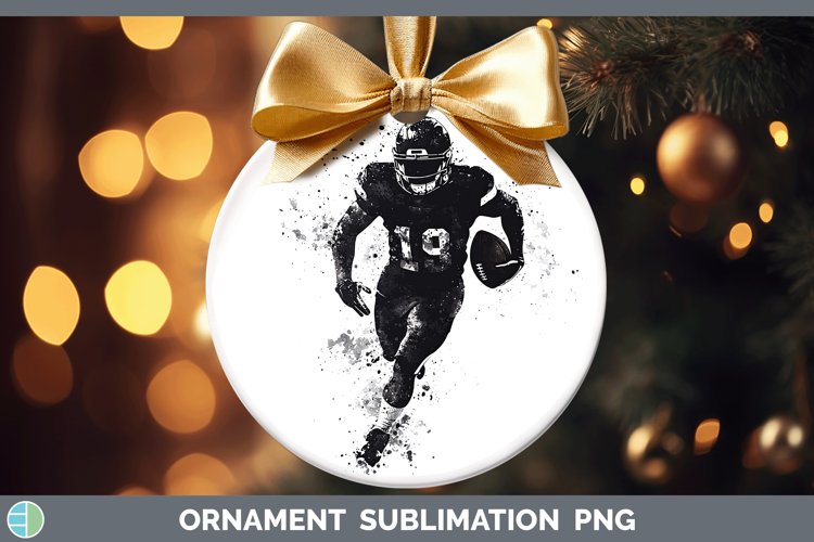 Watercolor Splash Football Ornament Sublimation Bauble Desig