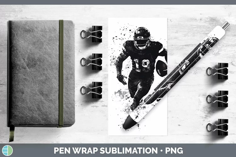 Watercolor Splash Football Pen Wrap Sublimation Pen Designs