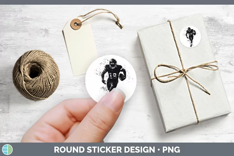 Watercolor Splash Football Stickers | Round Labels Designs