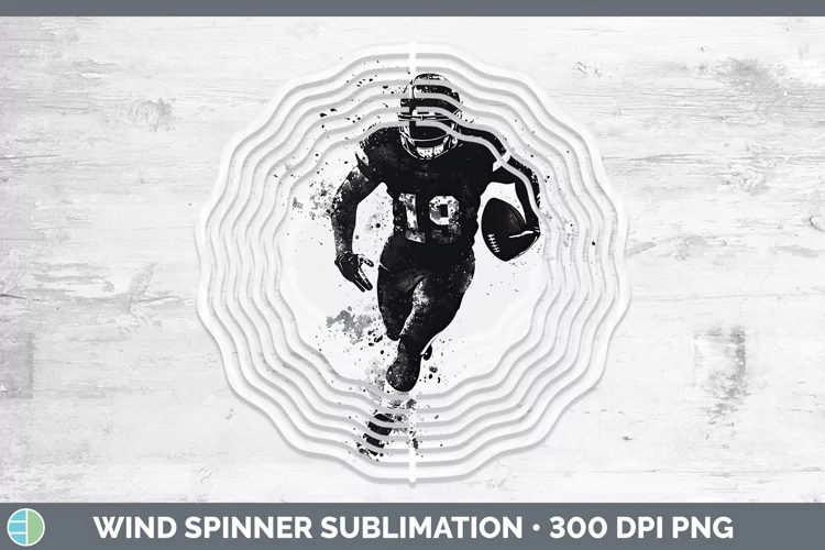 Watercolor Splash Football Wind Spinner Sublimation Spinner
