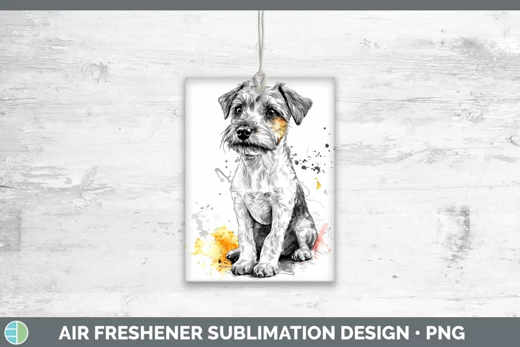 Watercolor Splash Fox Terrier Dog Air Freshener Sublimation