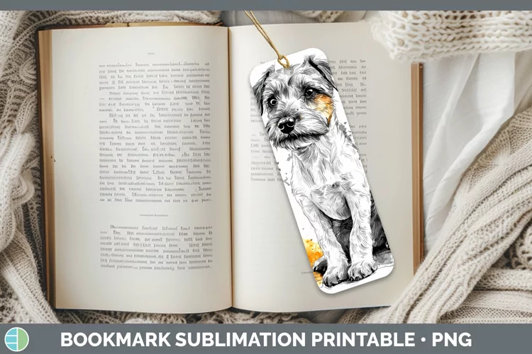 Watercolor Splash Fox Terrier Dog Bookmark Sublimation Print