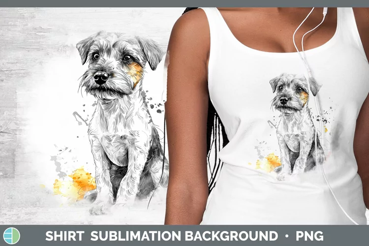 Watercolor Splash Fox Terrier Dog Shirt Sublimation Sublimat