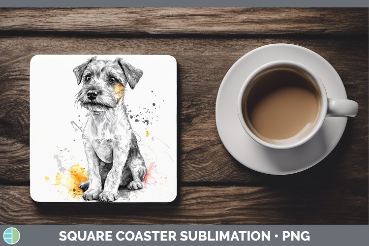GorgeousWatercolor Splash Square Coaster design.