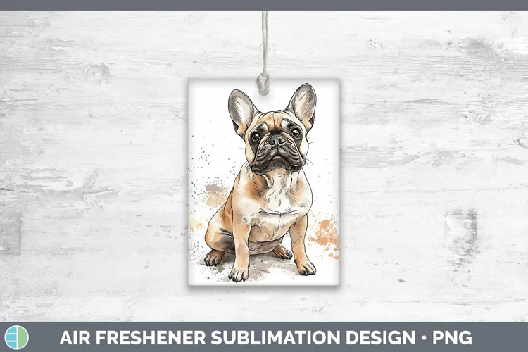 Watercolor Splash French Bulldog Air Freshener Sublimation C