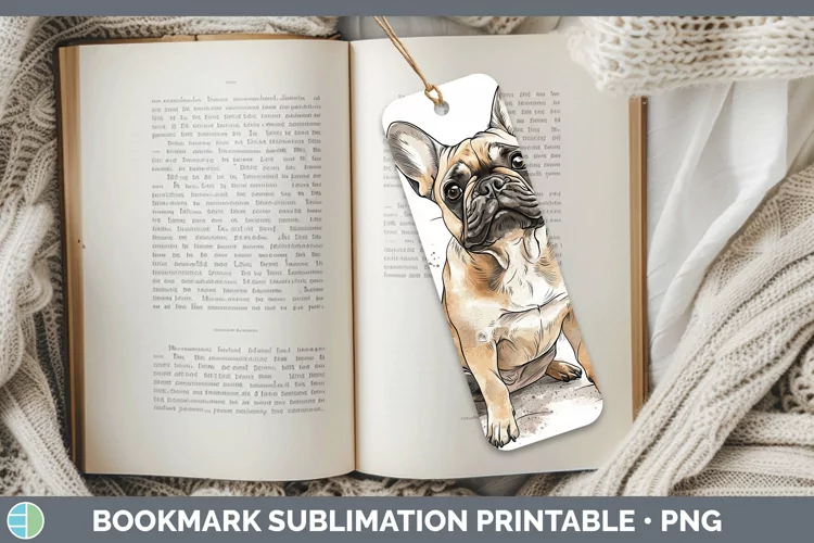 Watercolor Splash French Bulldog Bookmark Sublimation Printa