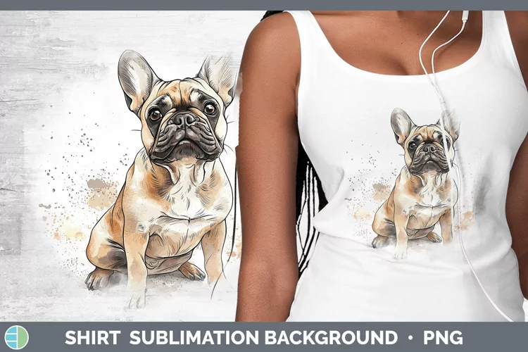 Watercolor Splash French Bulldog Shirt Sublimation Sublimati
