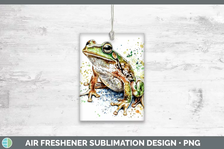 Watercolor Splash Frog Air Freshener Sublimation Car Freshen