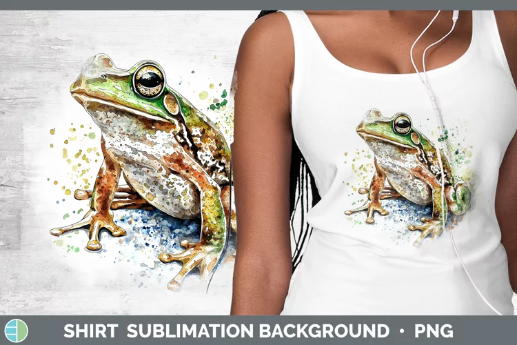 Watercolor Splash Frog Shirt Sublimation Sublimation Backgro