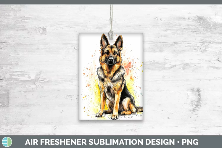 Watercolor Splash German Shepherd Air Freshener Sublimation