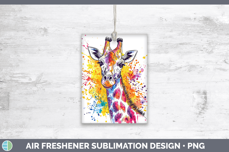 Watercolor Splash Giraffe Air Freshener Sublimation Car Fres