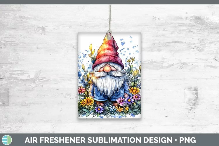 Watercolor Splash Gnome Air Freshener Sublimation Car Freshe