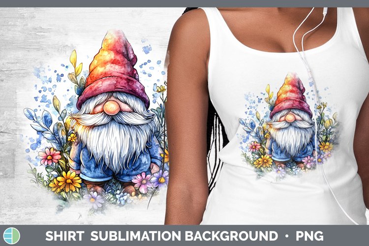 Watercolor Splash Gnome Shirt Sublimation Sublimation Backgr