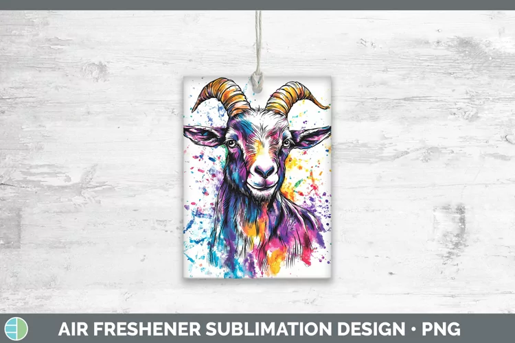 Watercolor Splash Goat Air Freshener Sublimation Car Freshen