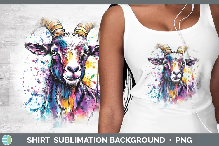 Watercolor Splash Goat Shirt Sublimation Sublimation Backgro