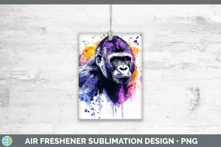 Watercolor Splash Gorilla Air Freshener Sublimation Car Fres