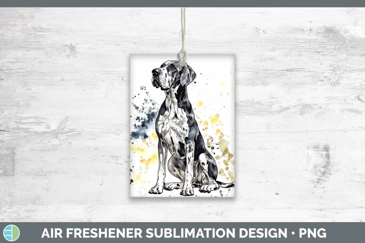 Watercolor Splash Great Dane Air Freshener Sublimation Car F