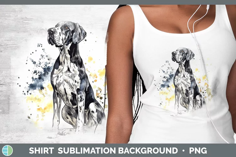 Watercolor Splash Great Dane Shirt Sublimation Sublimation B