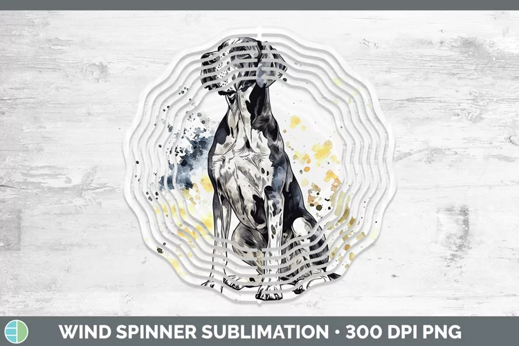 Watercolor Splash Great Dane Wind Spinner Sublimation Spinne