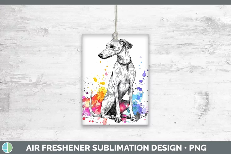 Watercolor Splash Greyhound Air Freshener Sublimation Car Fr