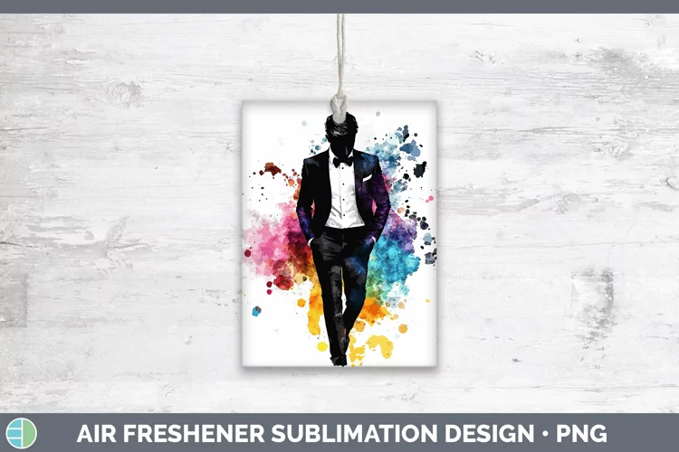 Watercolor Splash Groom Air Freshener Sublimation Car Freshe